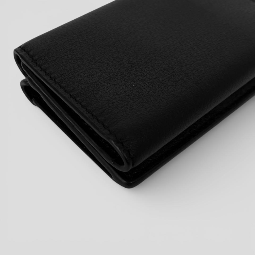 展示品 バレンシアガ ペーパー ミニウォレット レザー ブラック 三つ折り財布