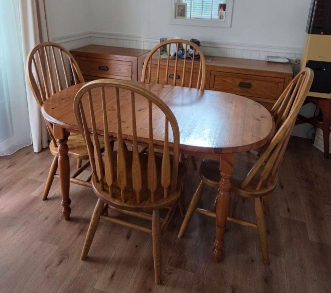 伸長式ダイニングテーブルセット US製 アメリカ家具 ヴィンテージ家具