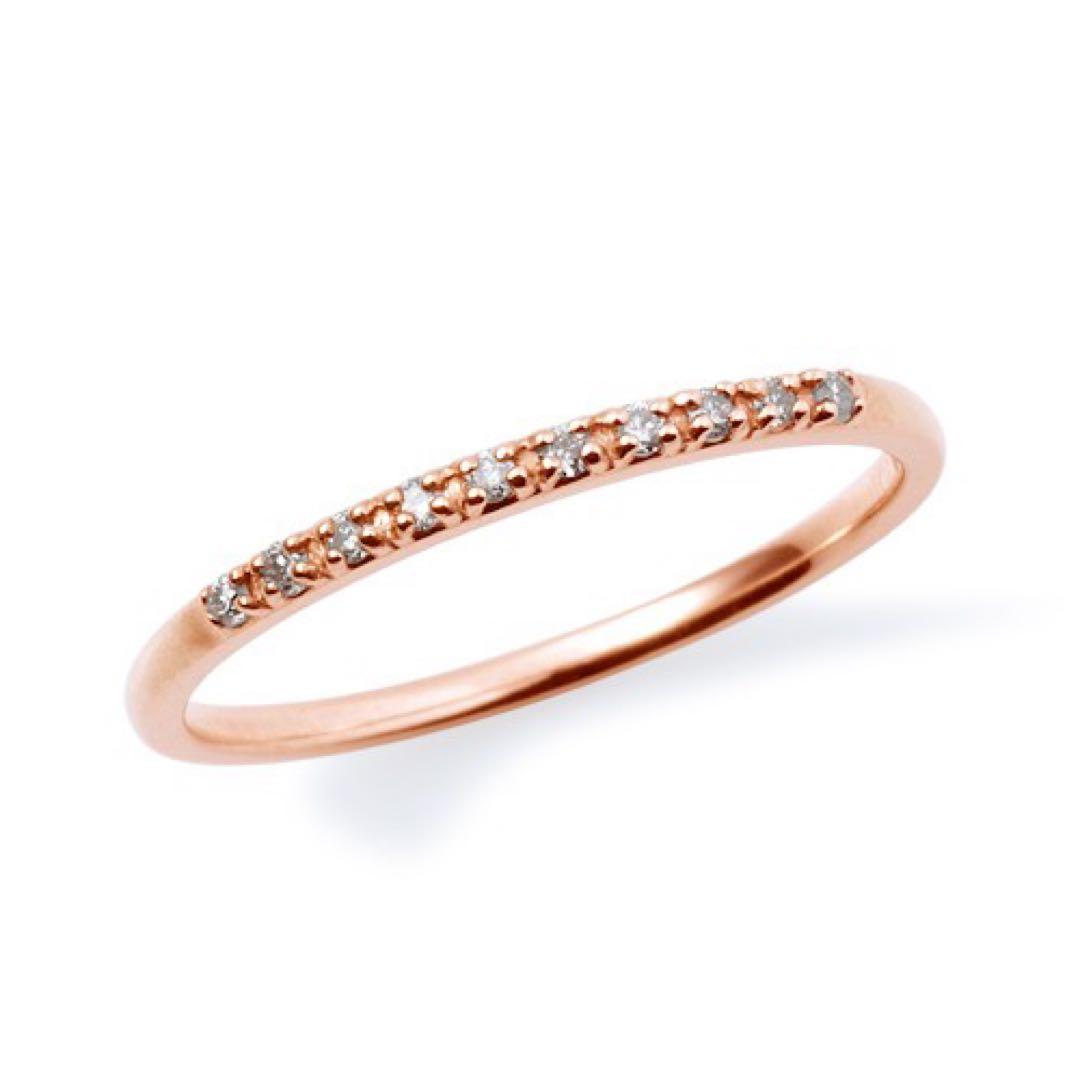 ピンキーリング　K10 PG ピンクゴールド　ハーフエタ　3号