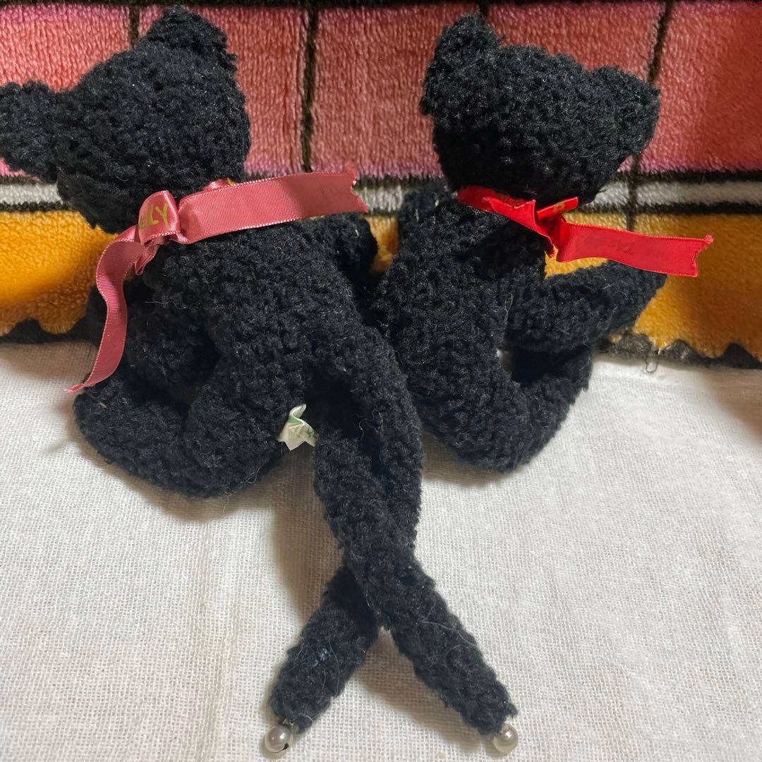 希少 TAKENOKO ぬいぐるみ 黒猫 ねこ ペア レトロ