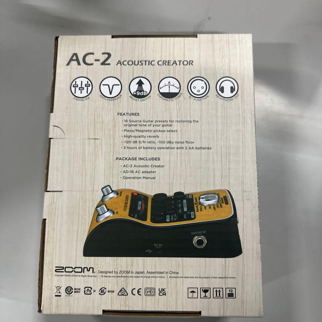ZOOM ズーム AC-2 アコースティックギター用プリアンプ ピエゾ 新品