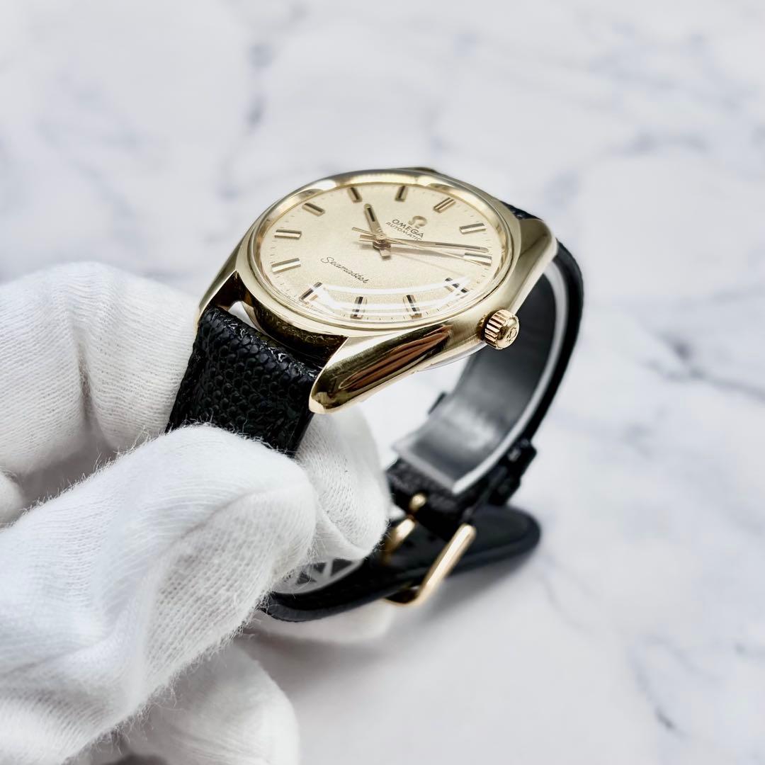 【極美／OH済】オメガ シーマスター 自動巻き サンドブラスト文字盤 新品ベルト