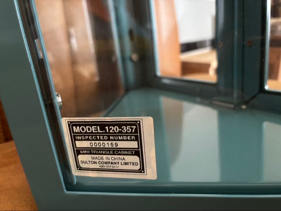 ダルトン　コーナーガラスキャビネット収納ケース　ライトブルー