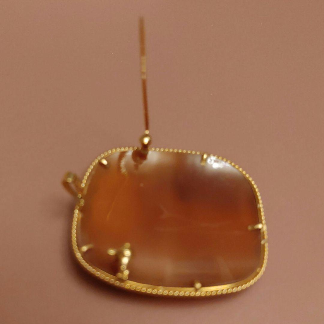 美品　K18 ☆ カメオブローチ