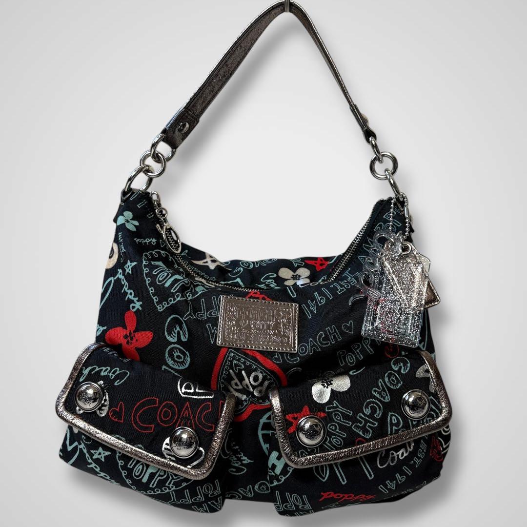 未使用級美品✨COACH POPPYマルチカラー ワンショルダーバッグ y2k