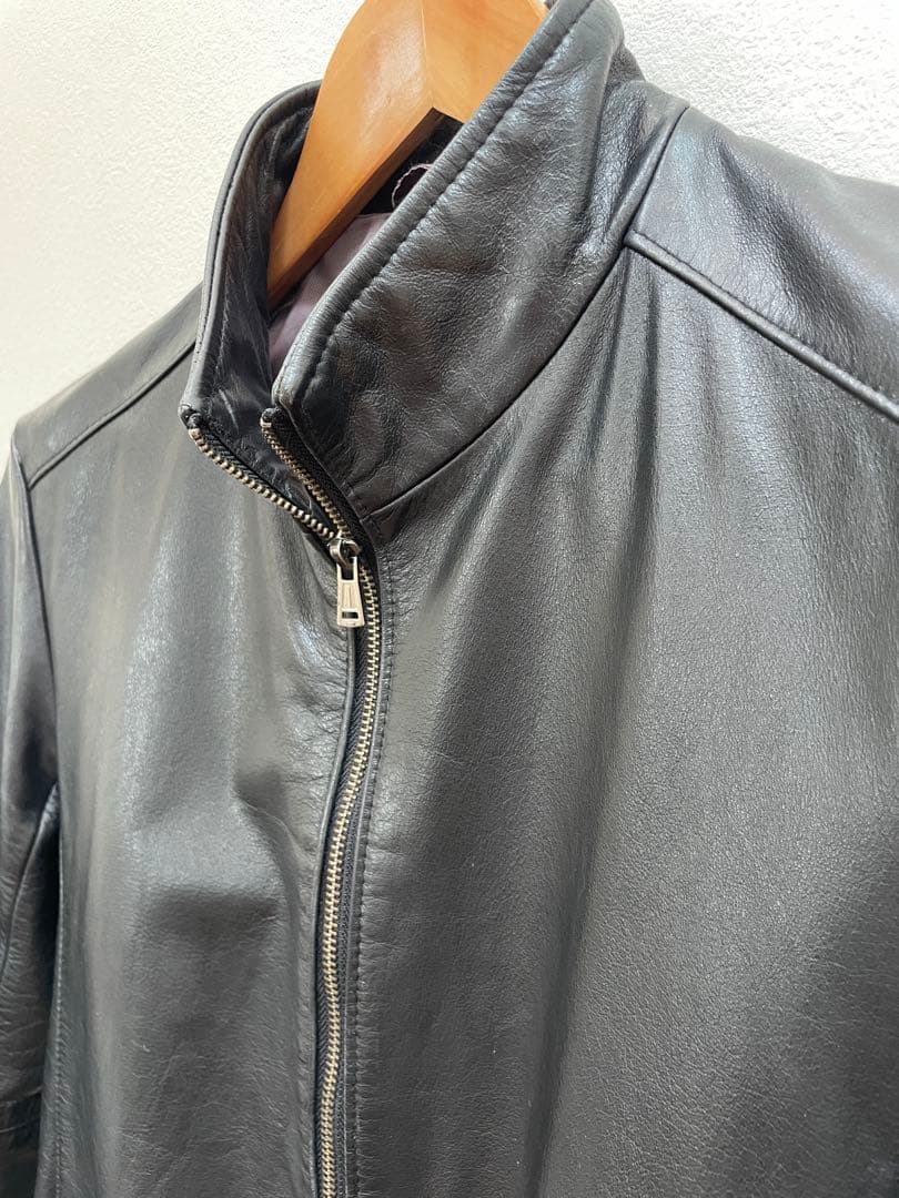 【美品】TETE HOMME（テットオム）牛革シングルライダース ジャケット L