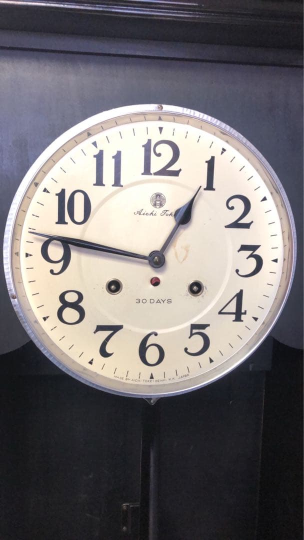 ヴィンテージ時計　愛知時計　ゼンマイ式柱時計