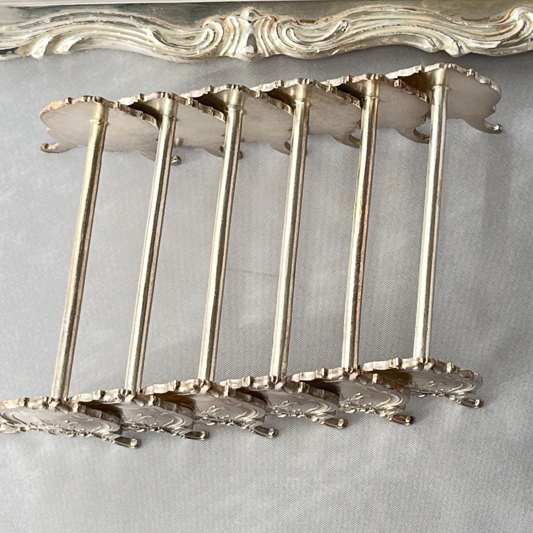 【仏蘭西】 アールヌーボーのナイフレスト 6個組 Art Nouveau