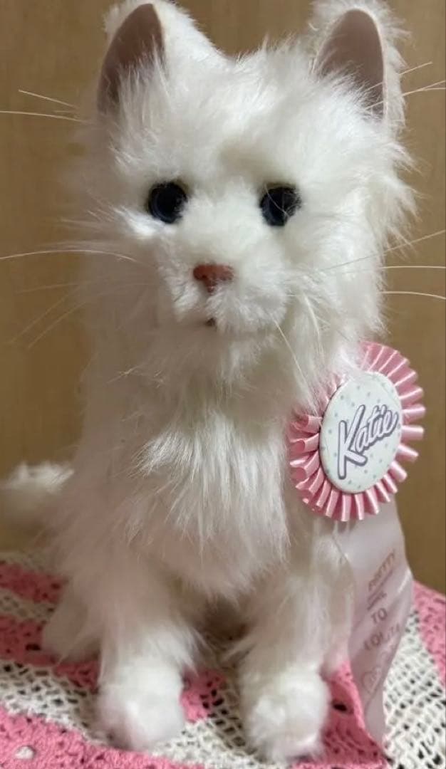 Katie バッチ 付き 猫 ねこ ぬいぐるみ ヴィンテージ アンティーク