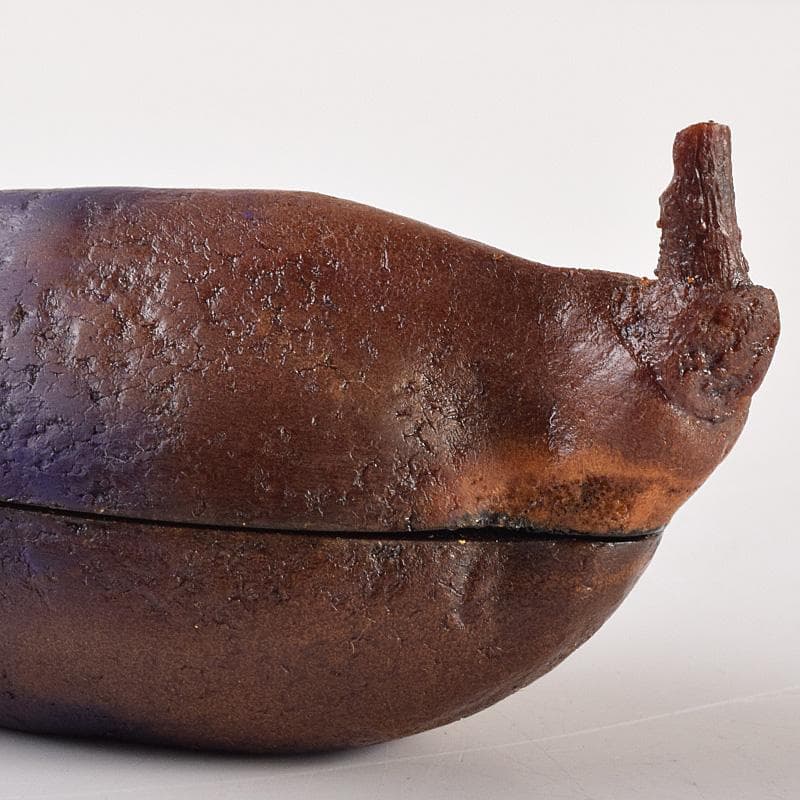 茶道具　乾漆　内金溜　あけび香合　時代箱付　V　R7588