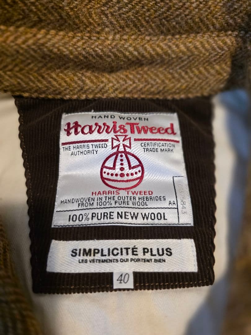 レアHARRIS TWEED ヘリンボーン柄ハリスツイード