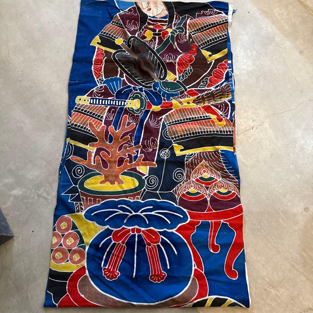 【アンティーク】日本の武者絵のぼり／武者幟（昭和初期・手描き・端午の節句飾り）