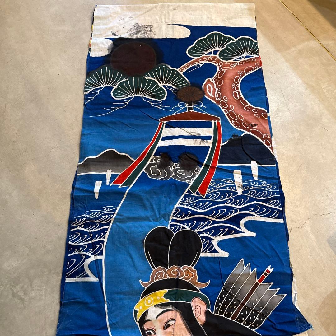 【アンティーク】日本の武者絵のぼり／武者幟（昭和初期・手描き・端午の節句飾り）