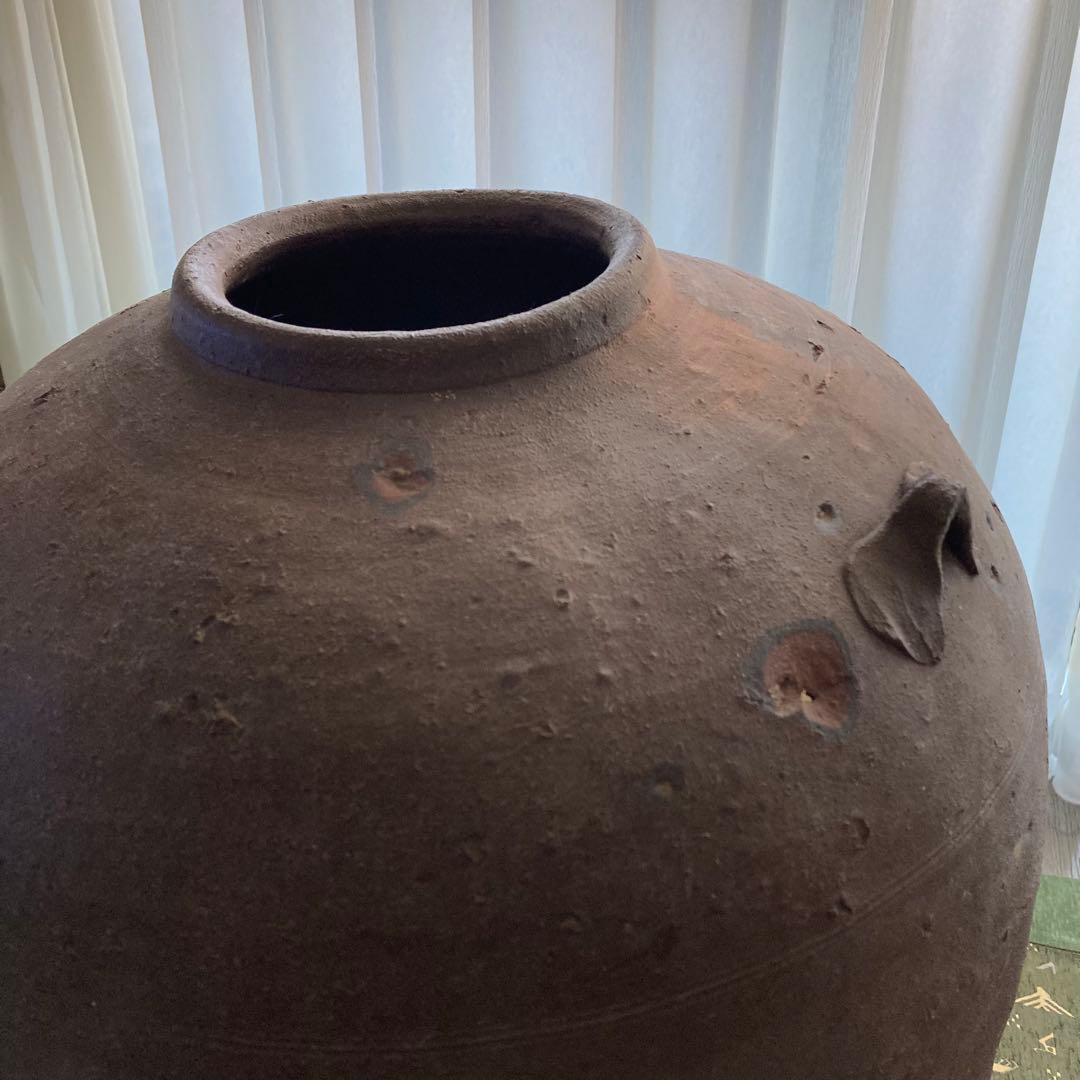 古備前　三耳大壺　陶器　室町時代