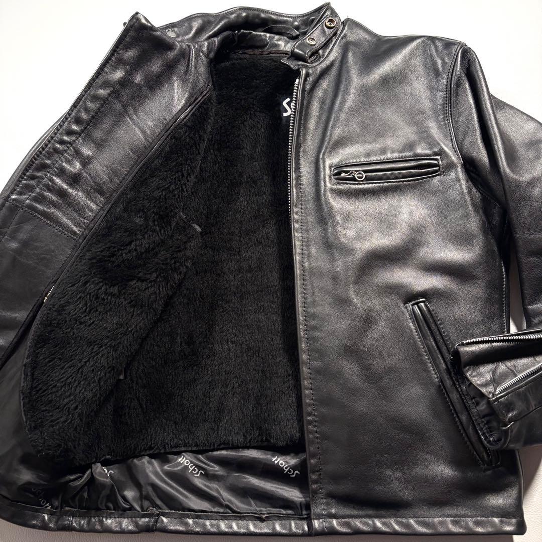 schott L相当 641 レザー ライダースジャケット USA ライナー