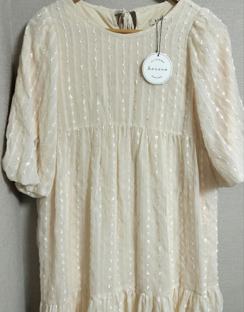 honono バルーンスリーブワンピース　授乳服　マタニティ　ワンピース　L