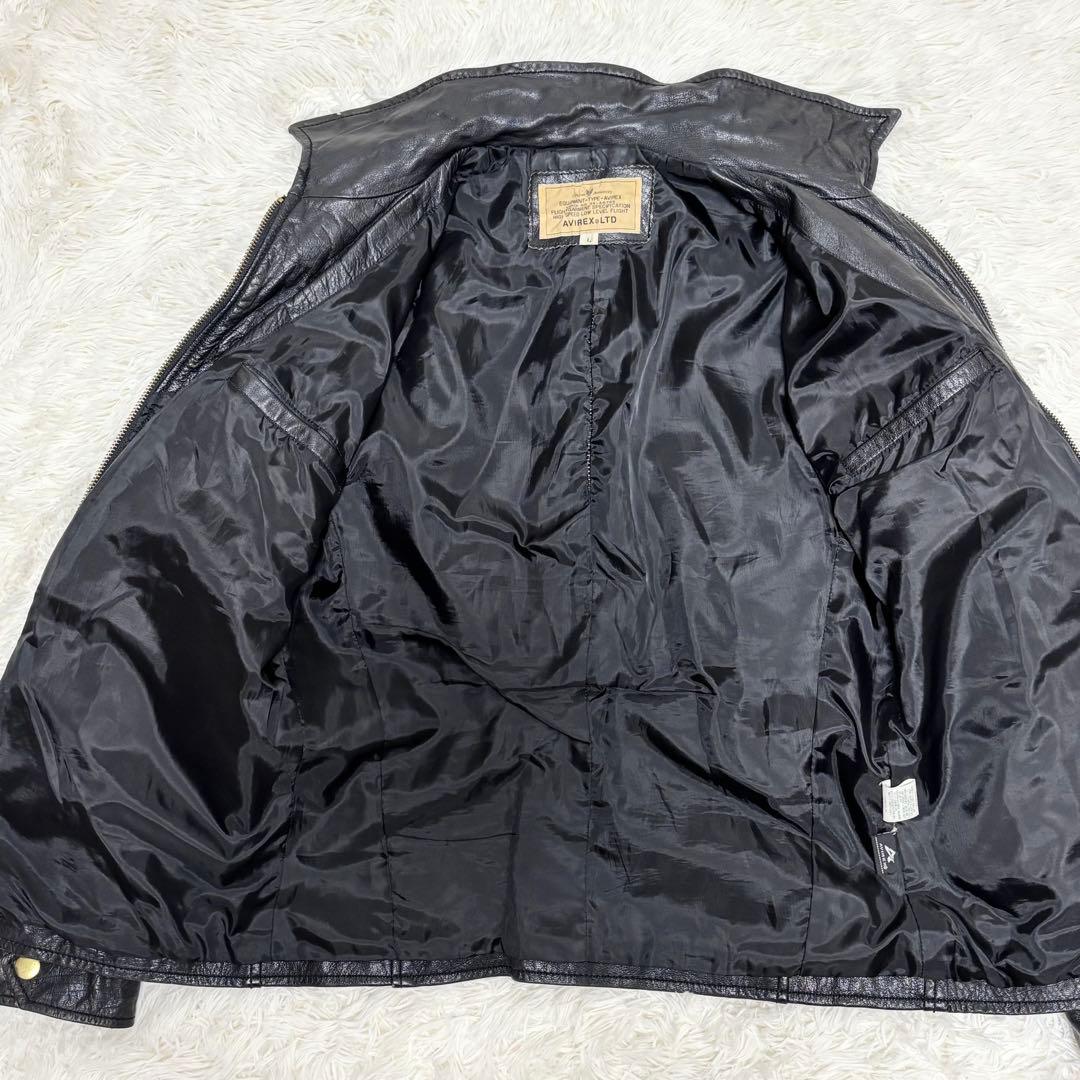 AVIREX　レザージャケット　シングルライダース　カウレザー