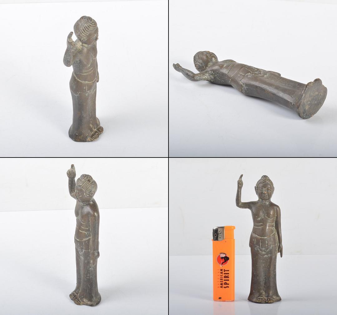 仏教美術　古銅　誕生仏　仏像　時代箱　D　R4270