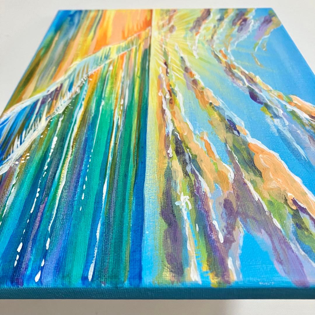 sunrise＊4号キャンバス　絵画　原画　風景画　海　空　朝日　沖縄　ハワイ