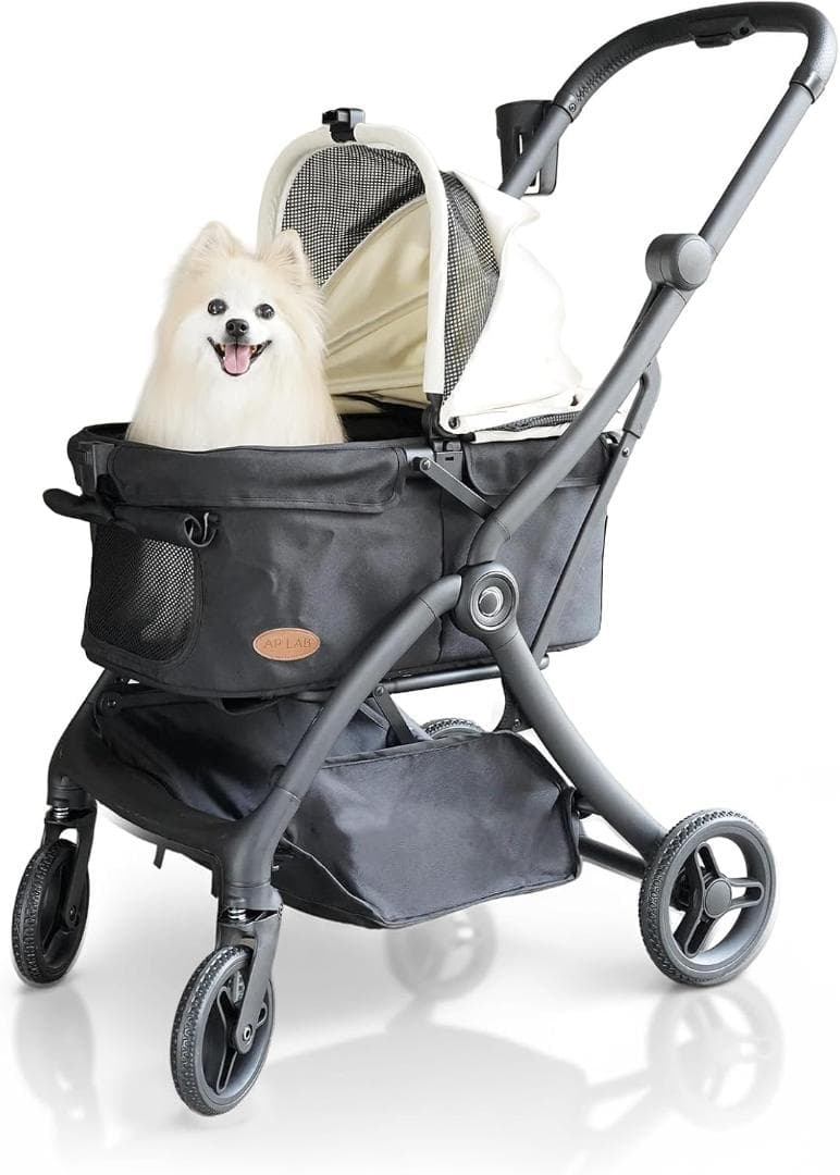 残り１⭐️AiryFoldペットキャリー カゴ付き折り畳みOK 360度回転ホイ