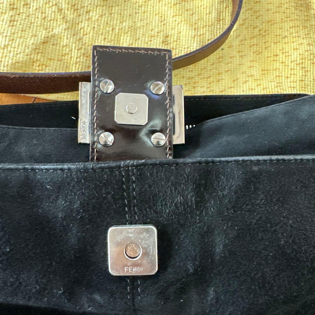 FENDI マンマバケット黒 スエード ショルダーバッグ