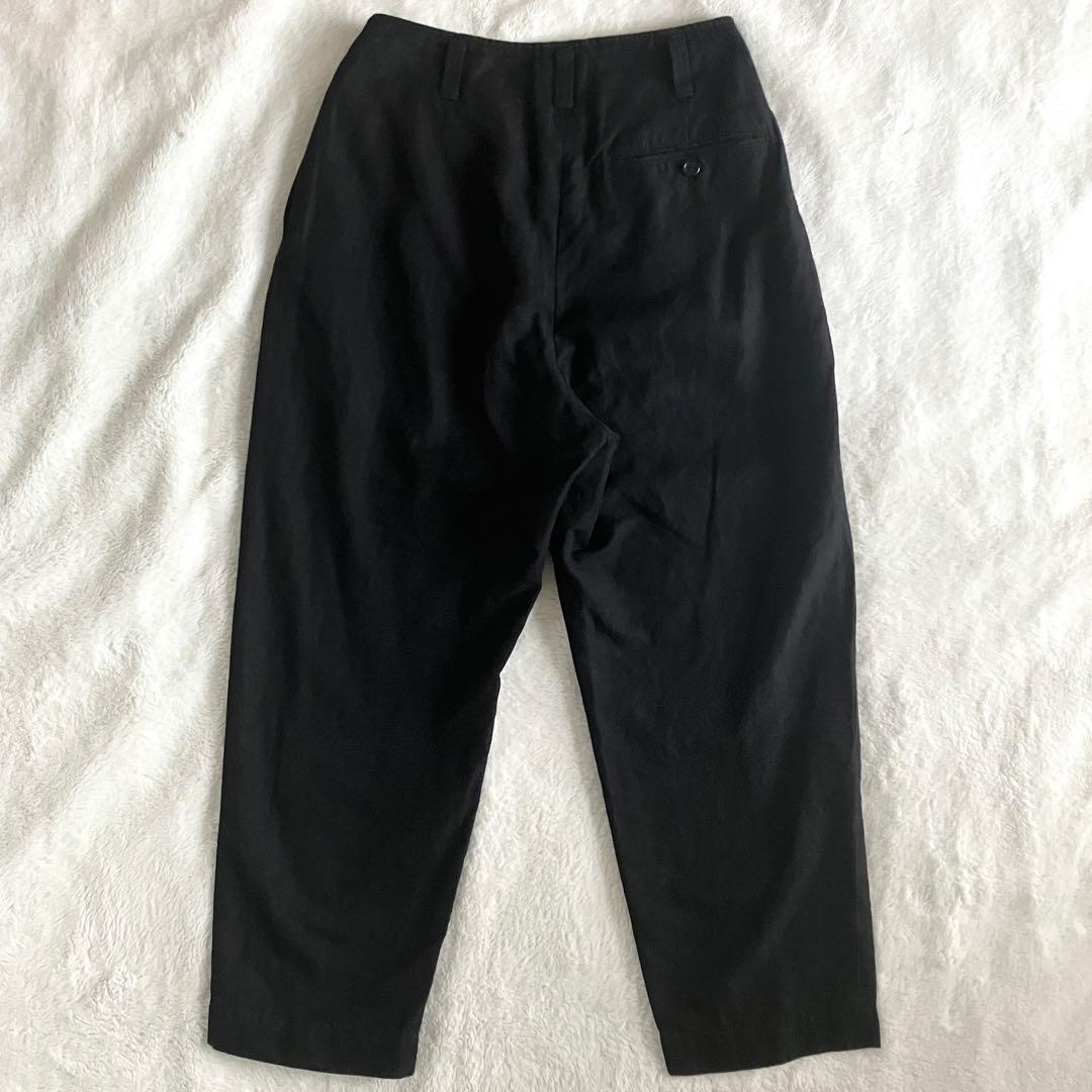 マーガレットハウエル 23SS コットンリネンツイル パンツ 1 ブラック