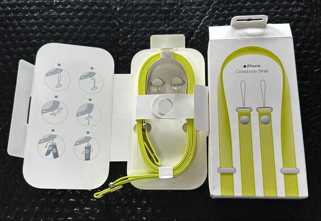 Apple iPhone クロスボディストラップ　ネオンイエロー