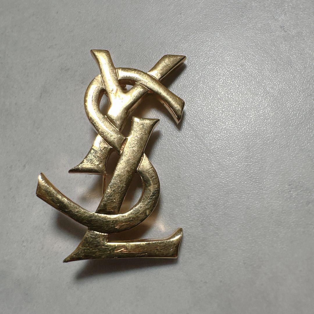 Yves Saint Laurent サンローラン ブローチ ゴールド YSL