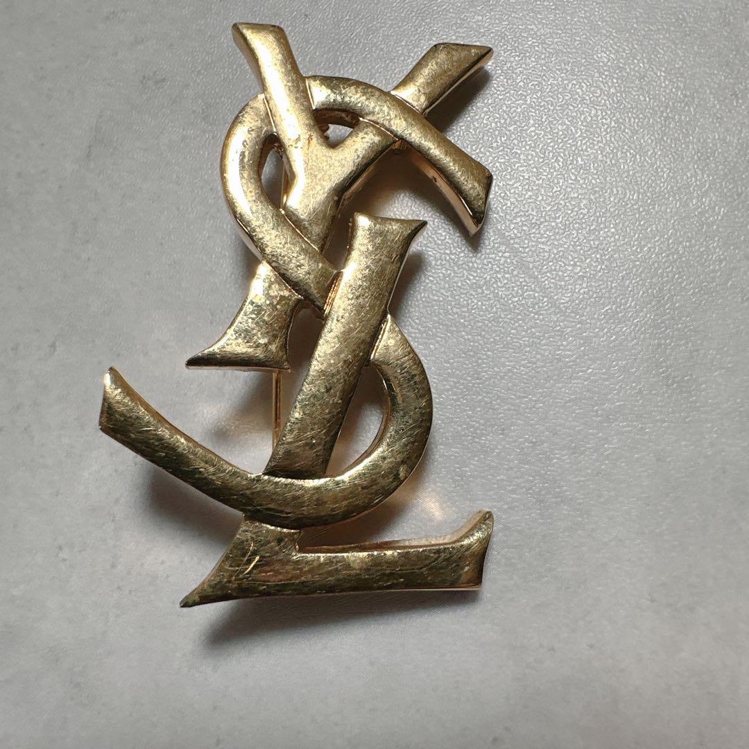 Yves Saint Laurent サンローラン ブローチ ゴールド YSL