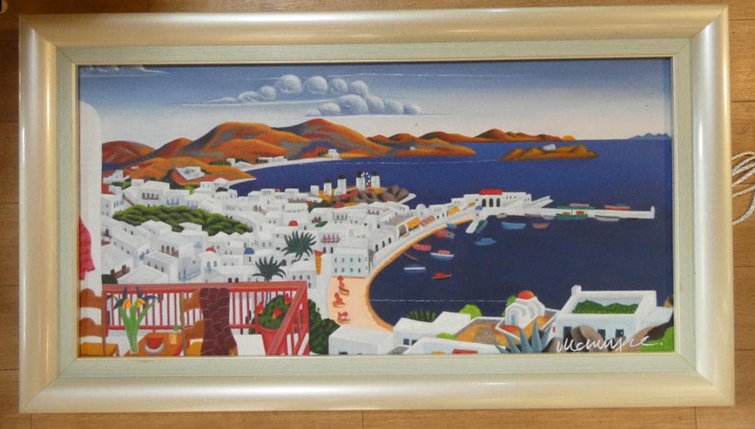 大型油絵　トーマス・マックナイト【　風景　】手描き 肉筆　アメリカ画家 額付き