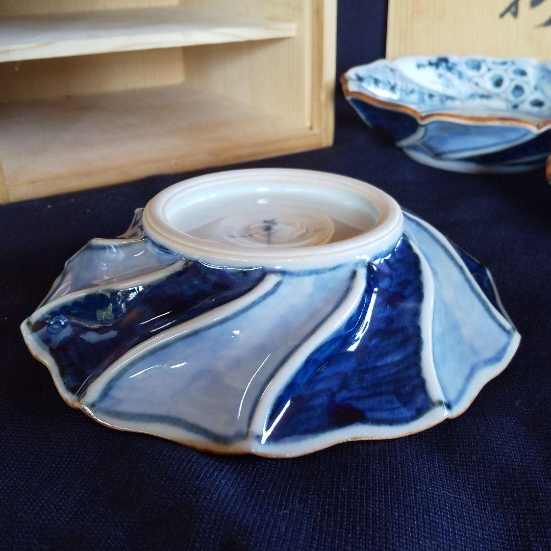 古染面取り祥瑞仙人文  銘々皿揃