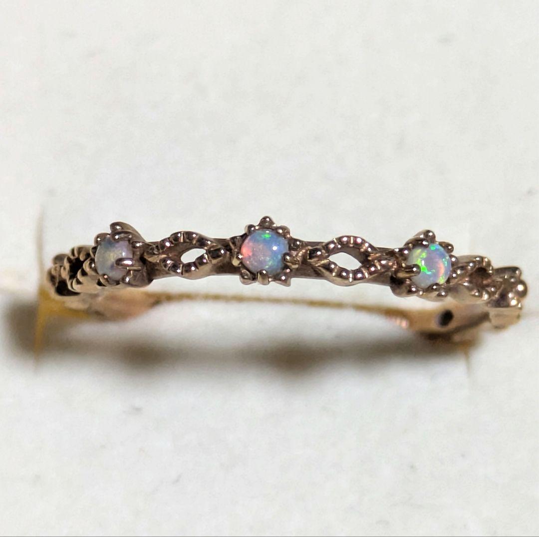 り*こ様 ノジェスk10オパール　ピンクゴールドリング