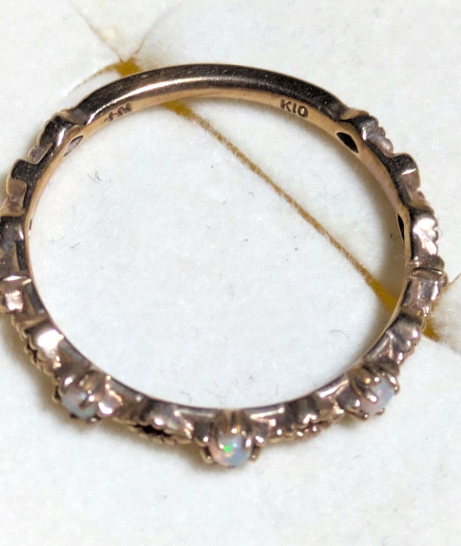 り*こ様 ノジェスk10オパール　ピンクゴールドリング