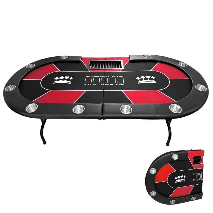 2654新品*ポーカーテーブル10人対応カジノ チップラック ドリンクホルダー赤