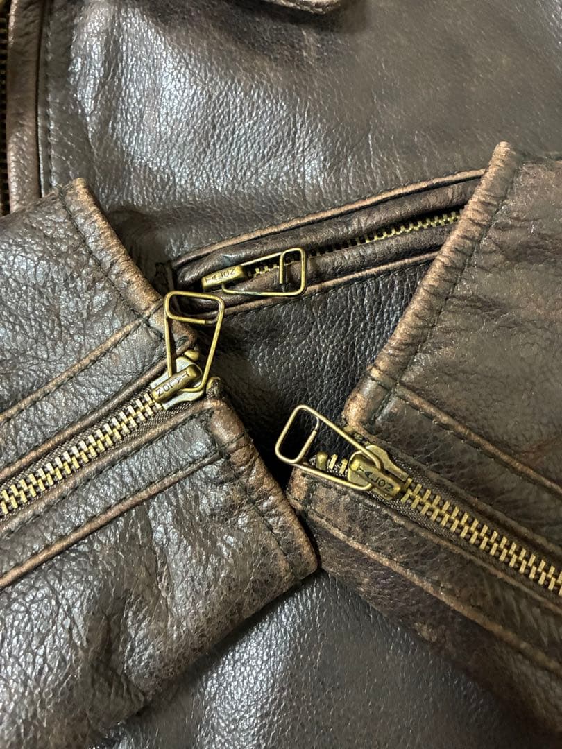 90s 00sエディーバウアー レザー ライダースジャケットTALONジッパー