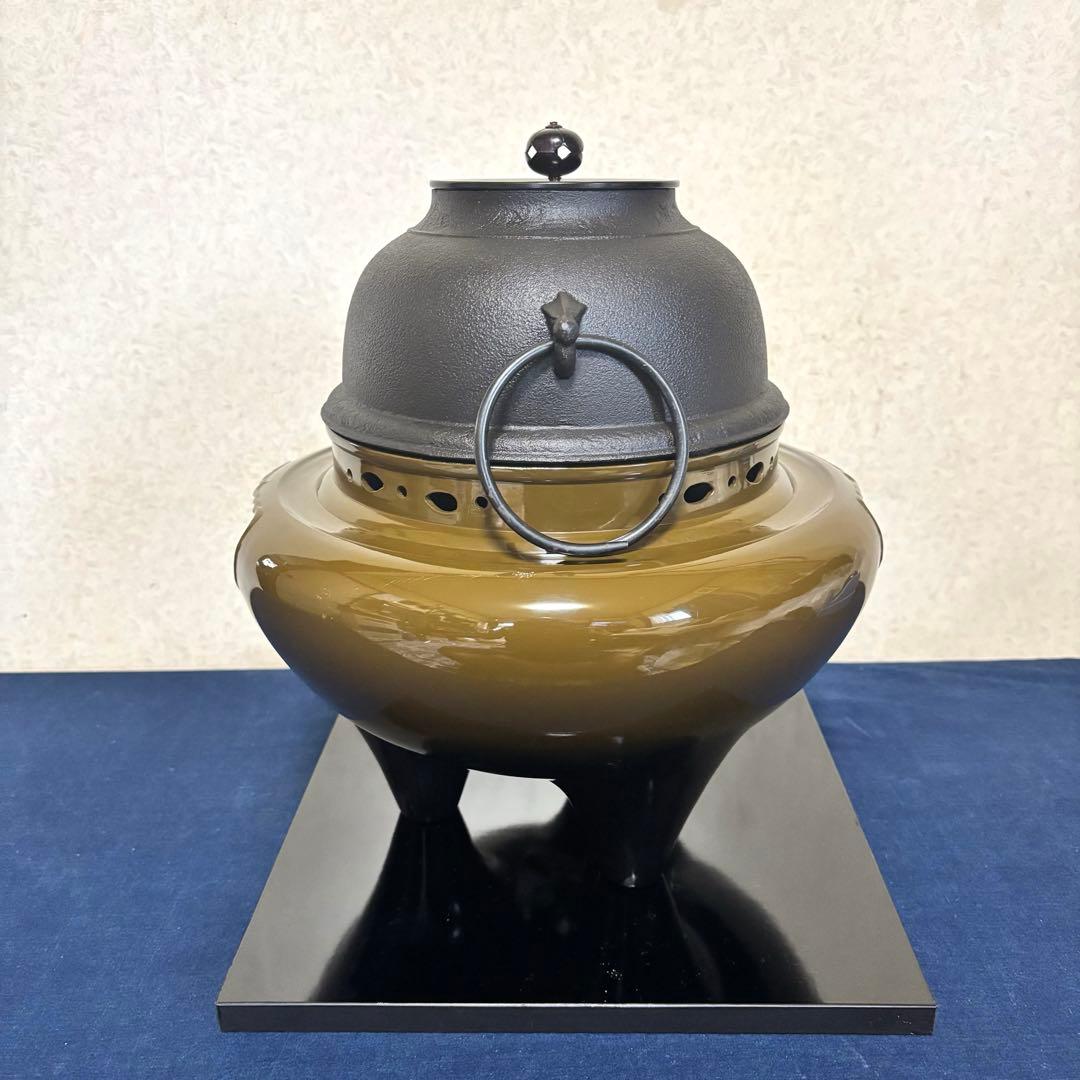 風炉 電熱器 志きの釜 野々田式朝鮮風炉 敷板 茶道具 お点前道具