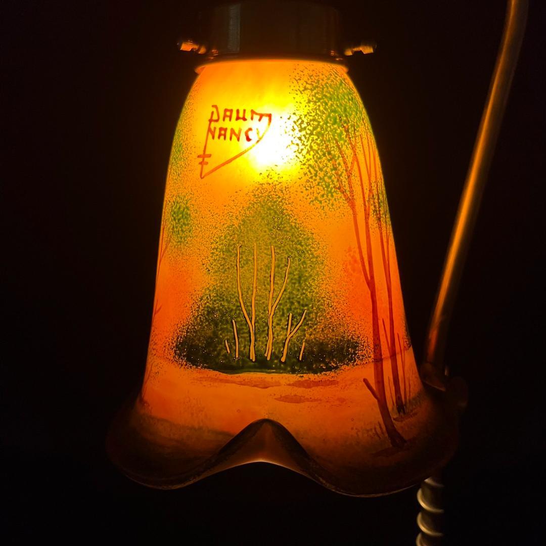 G63ドームナンシー　吊り卓上照明　アンテルカレール　被せガラス　47cm