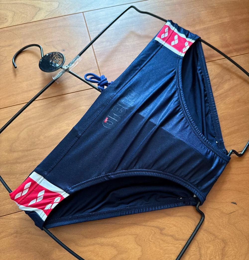 【レア】arena NUX ニュークス ネイビー×レッド 光沢 Lサイズ 競パン