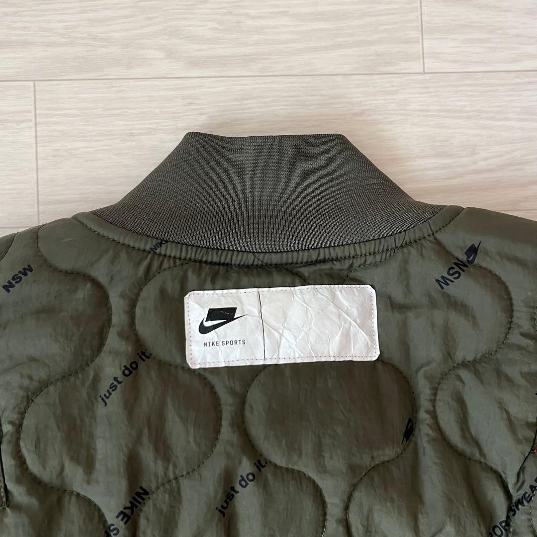 XLサイズ NIKE ナイキ スリーブチェック ボンバージャケット MA-1 赤