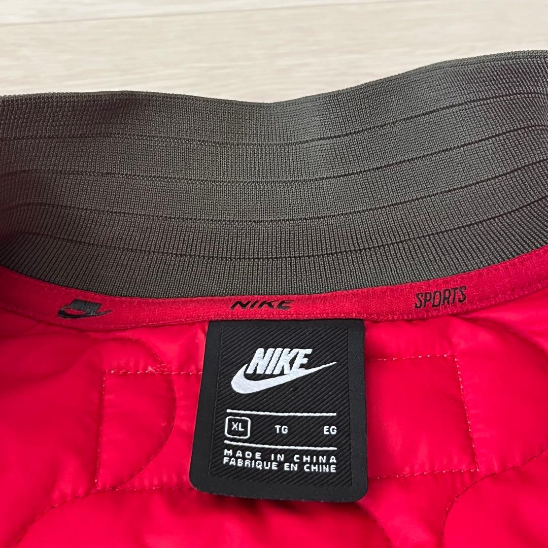XLサイズ NIKE ナイキ スリーブチェック ボンバージャケット MA-1 赤
