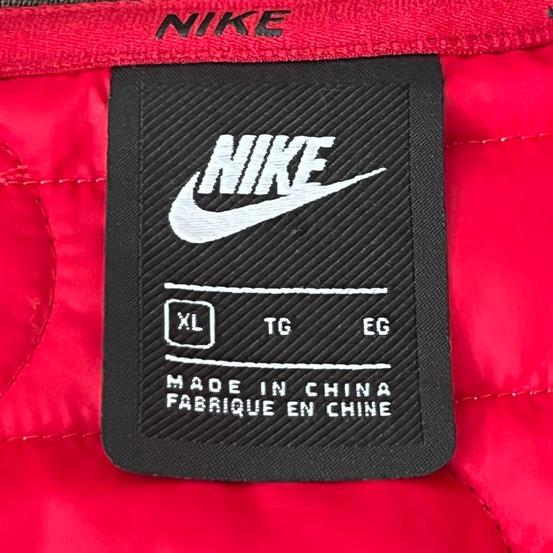 XLサイズ NIKE ナイキ スリーブチェック ボンバージャケット MA-1 赤