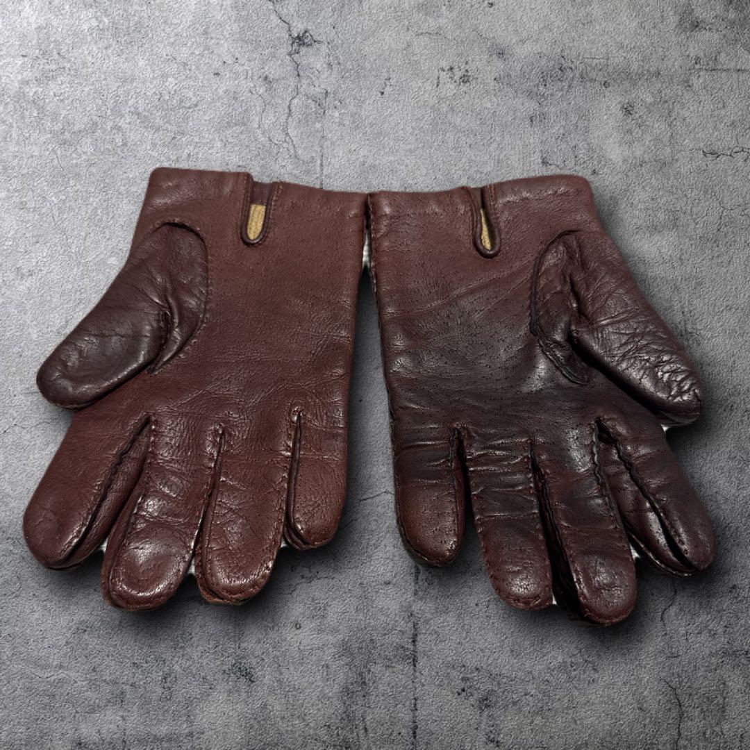 英国王室御用達 デンツ レザーグローブ 手袋 カシミヤライニング ダークブラウン