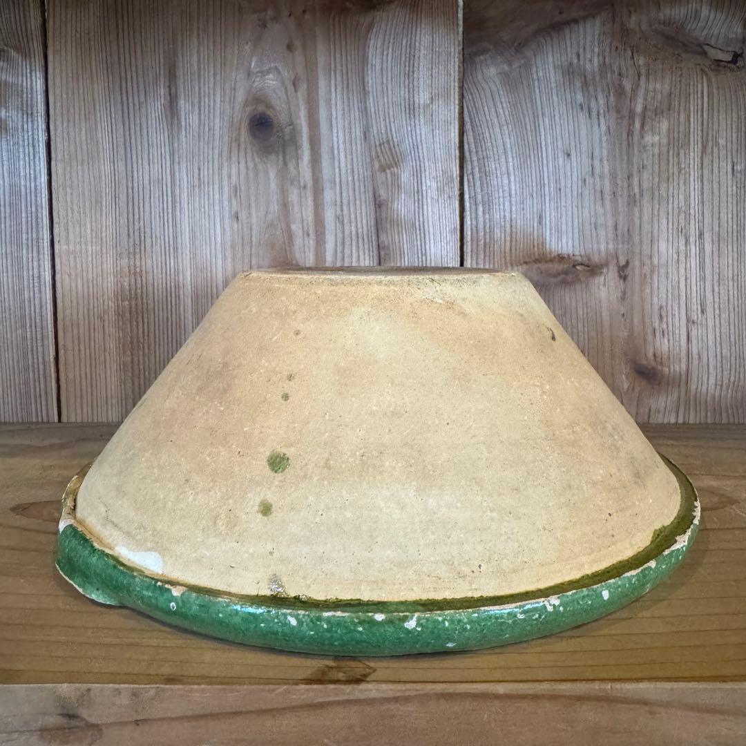 フランス 19世紀 緑釉片口ボウル 鉢 アンティーク 民藝 古道具 ビンテージ
