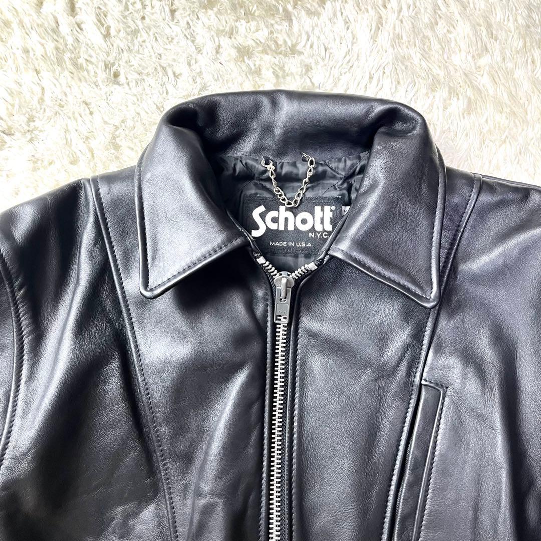 極美品/入手困難✨ショット シングルライダース レザージャケット トラッカー