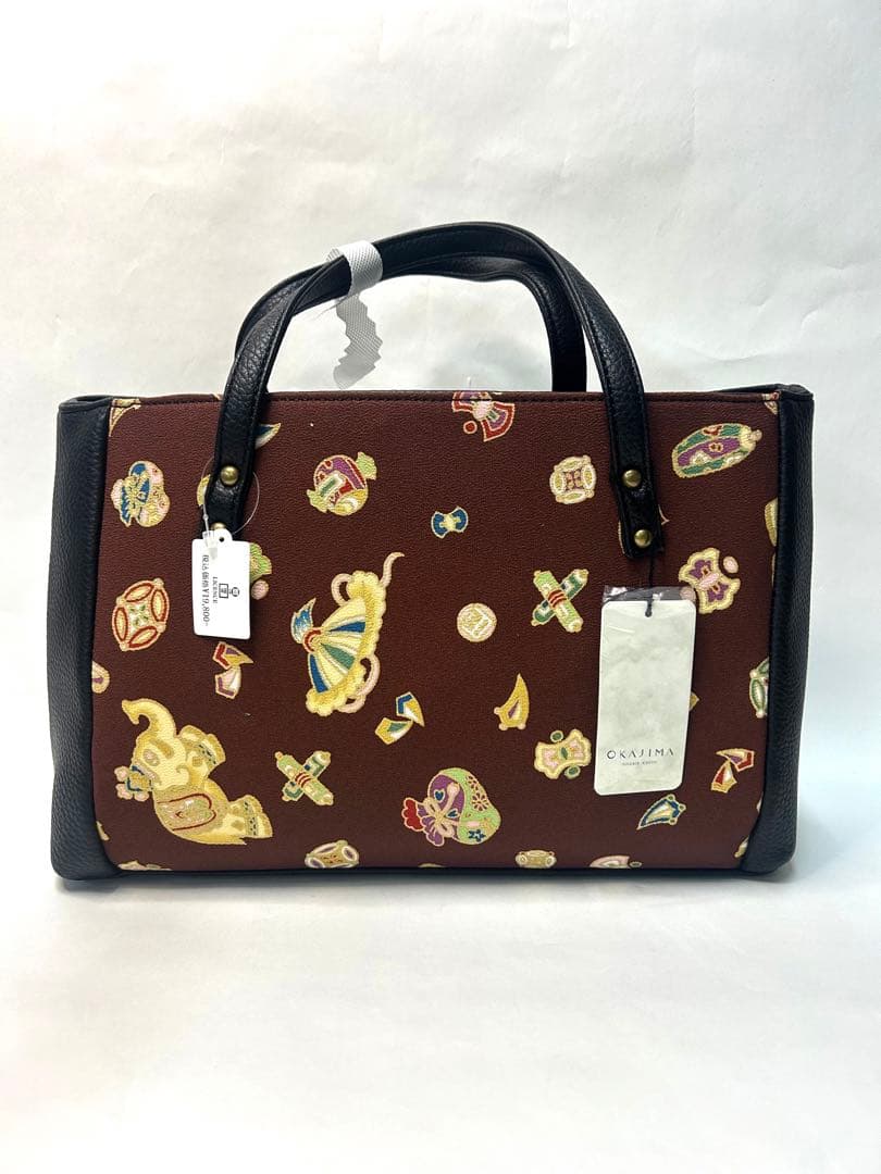 新品未使用品　岡重 吉祥文様 和装バッグ 岡重 OKAJIMA 茶