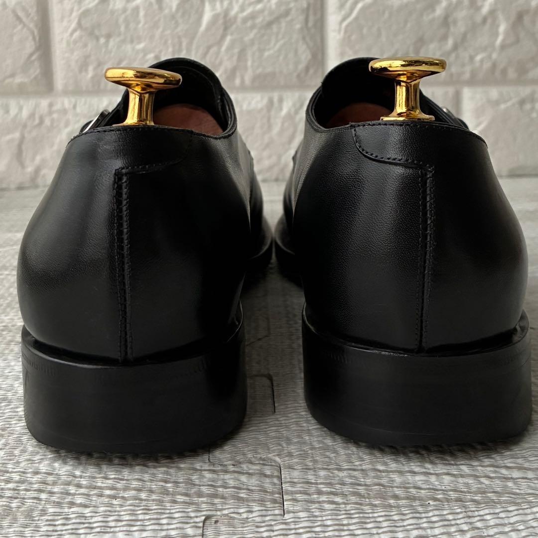 ユナイテッドアローズ 革靴 黒 UK7 シングルモンクストラップ フォーマル