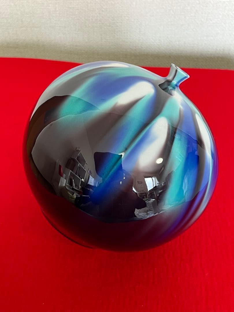 人間国宝 三代 徳田八十吉 彩釉 壺 管理T247 共箱 共布 陶歴付