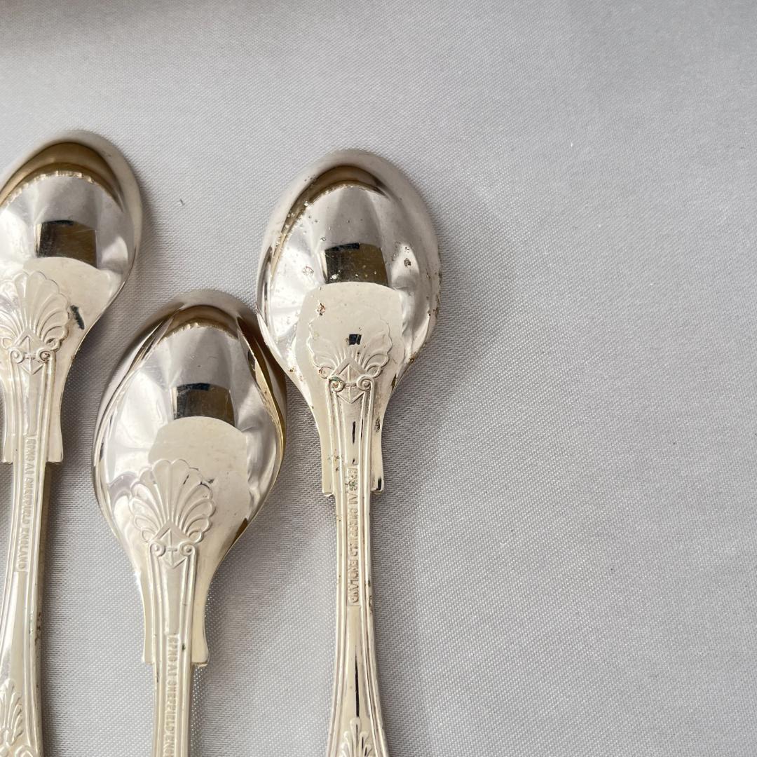 【英国】 キングスパターン ティースプーン 12本【シルバープレート】12cm