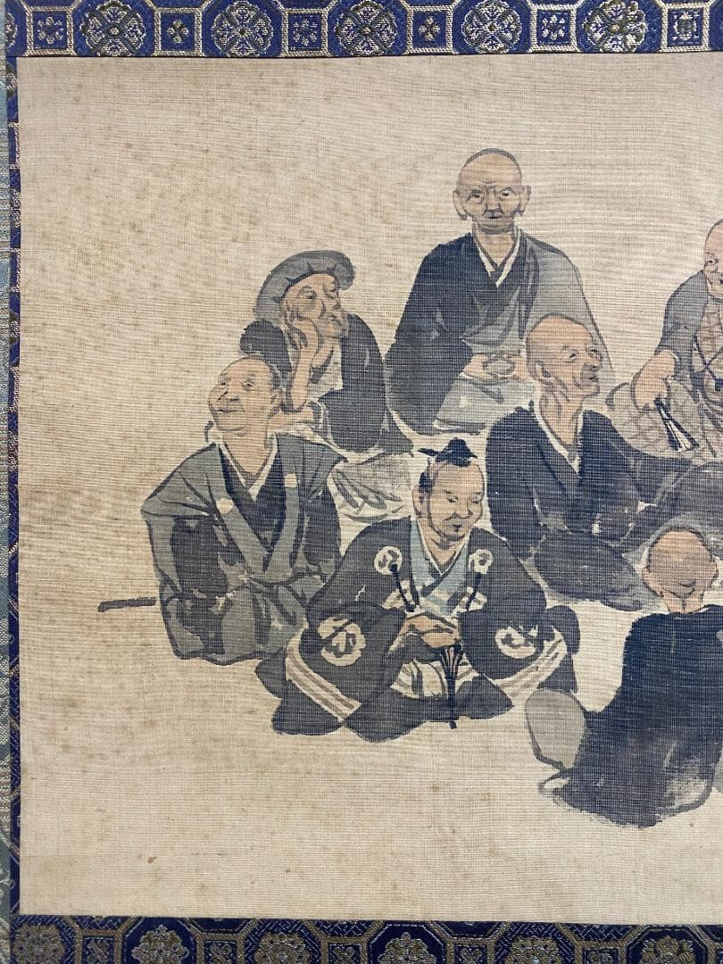 平福穂庵『芭蕉十哲図』平福百穂の父 秋田画家 幕末明治期 円山四条派 掛軸