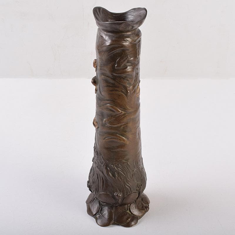 西洋美術　シャルル・ロシェ　ブロンズ　男性像刻　花瓶　M　R8972